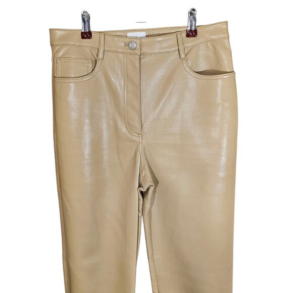 Aritzia Wilfred Melina Super High-Rise Faux Leather Pants in Light Taupe - Picture 5 of 9